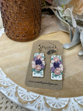 Load image into Gallery viewer, Purple Floral Dangles
