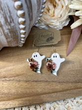 Load image into Gallery viewer, Floral Ghost Hoops

