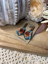 Load image into Gallery viewer, Emerald Floral Dangles

