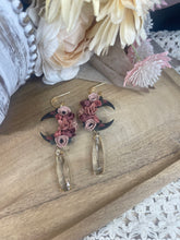Load image into Gallery viewer, Floral Moon Dangles
