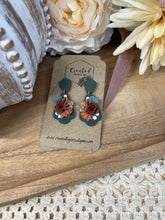 Load image into Gallery viewer, Emerald Floral Dangles
