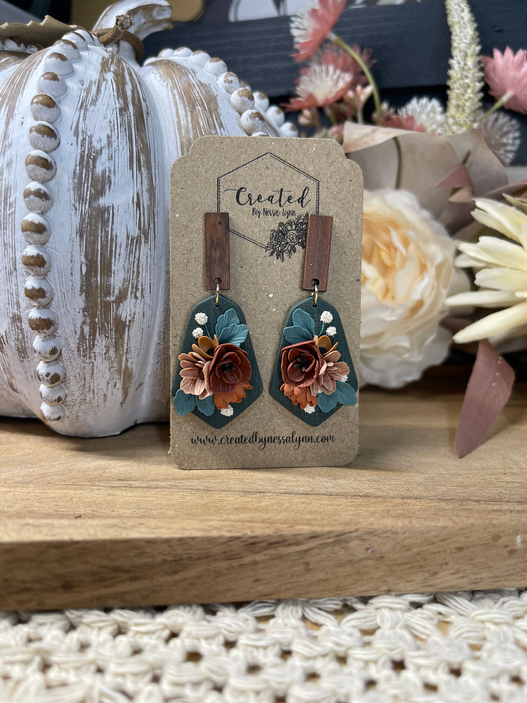 Emerald Floral Dangles