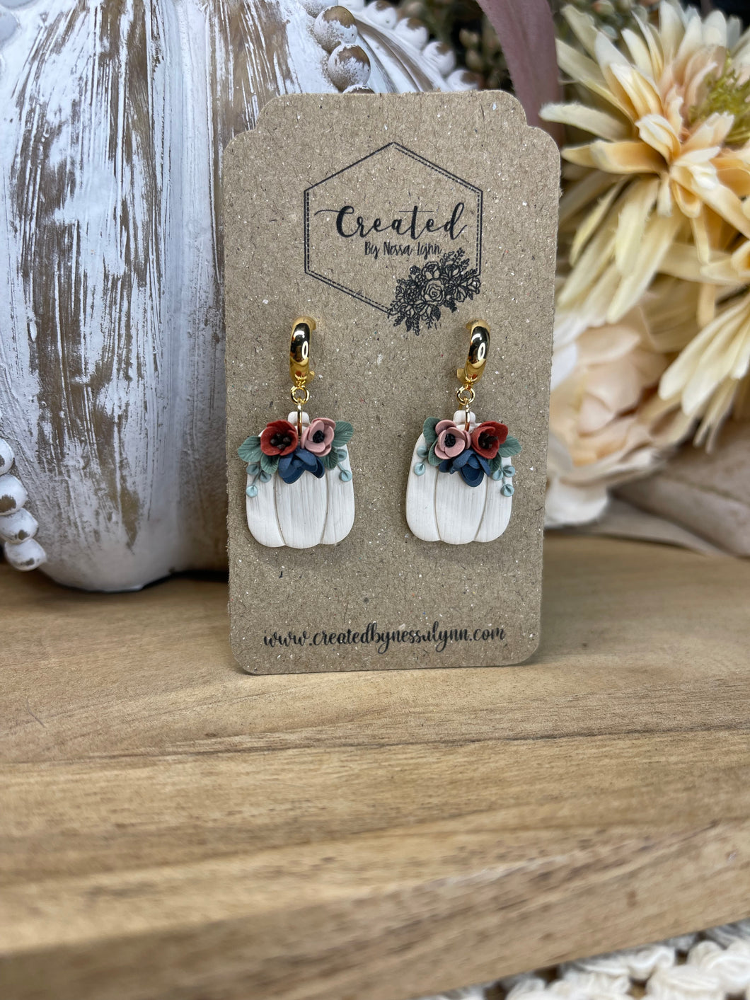 Pumpkin Floral Dangles