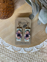 Load image into Gallery viewer, Purple Floral Dangles
