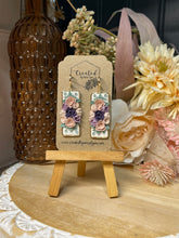 Load image into Gallery viewer, Purple Floral Dangles
