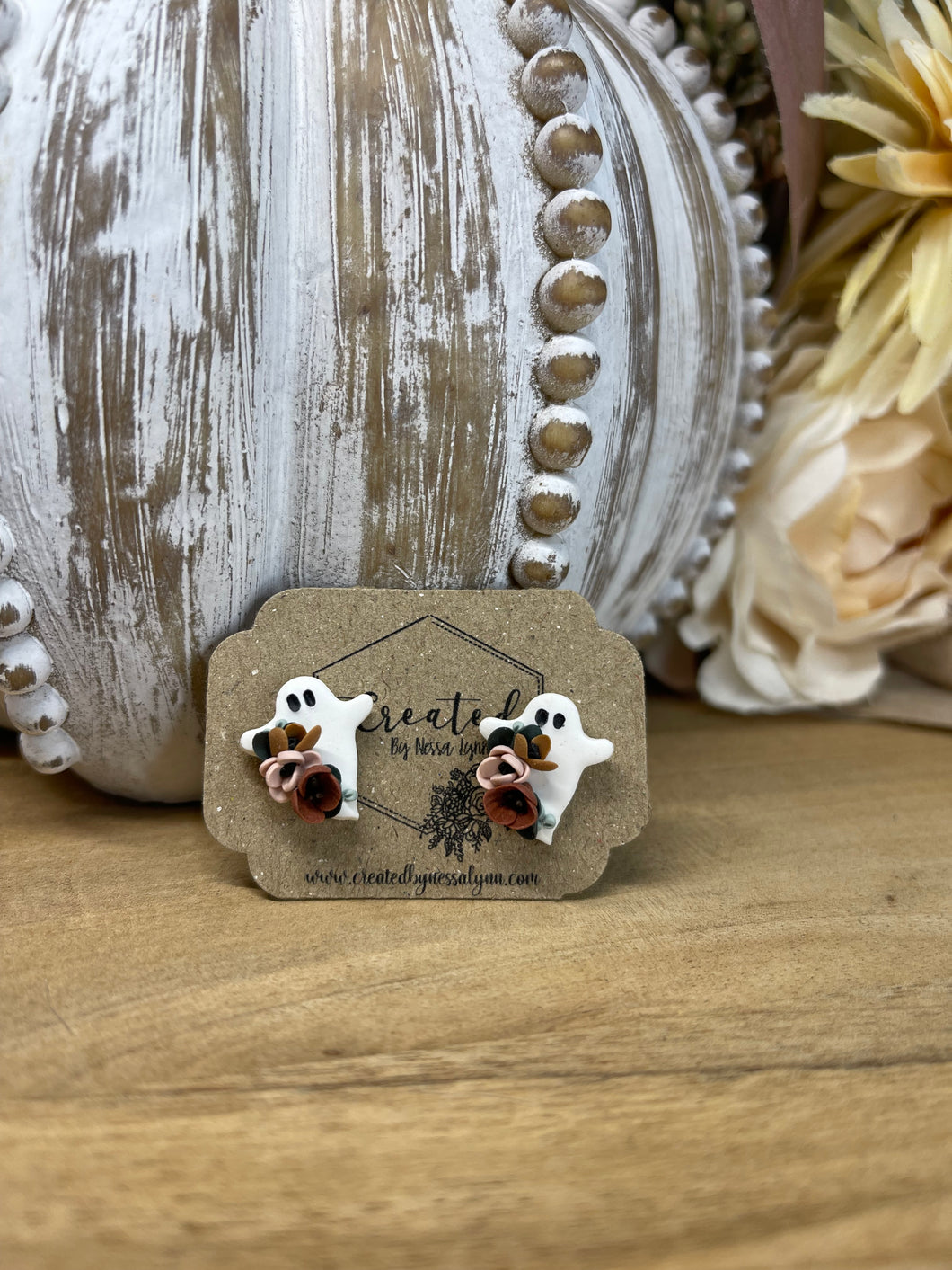 Floral Ghost Studs