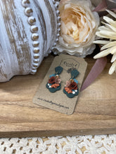 Load image into Gallery viewer, Emerald Floral Dangles
