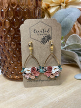 Load image into Gallery viewer, Neutral floral Dangles
