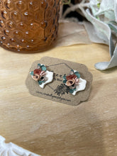 Load image into Gallery viewer, Neutral TX Floral Studs
