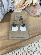 Load image into Gallery viewer, Pumpkin Floral Dangles
