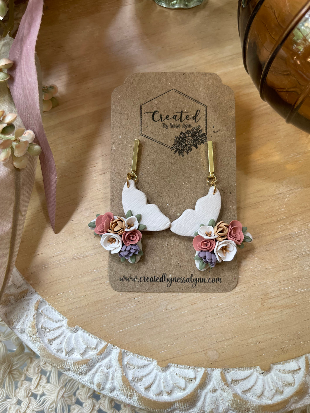 Floral Butterfly dangles