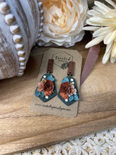 Load image into Gallery viewer, Emerald Floral Dangles
