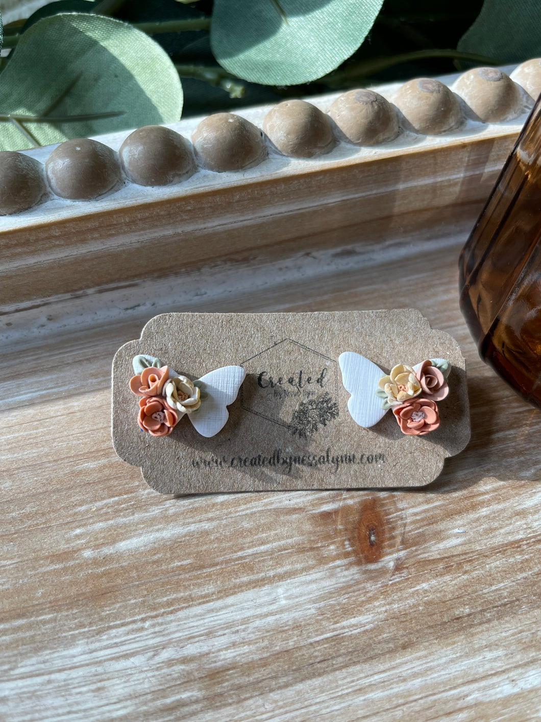 Floral Butterfly Studs